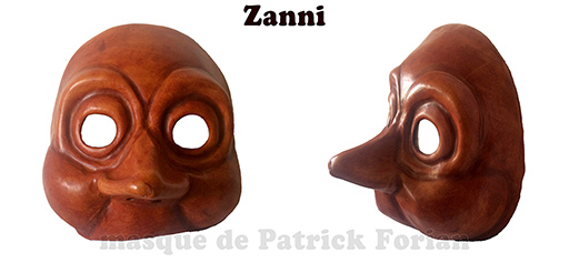 Masque de Zanni, personnage de la commedia dell'arte