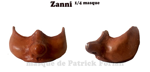 Masque de Zanni, personnage de la commedia dell'arte - ev version quart de masque